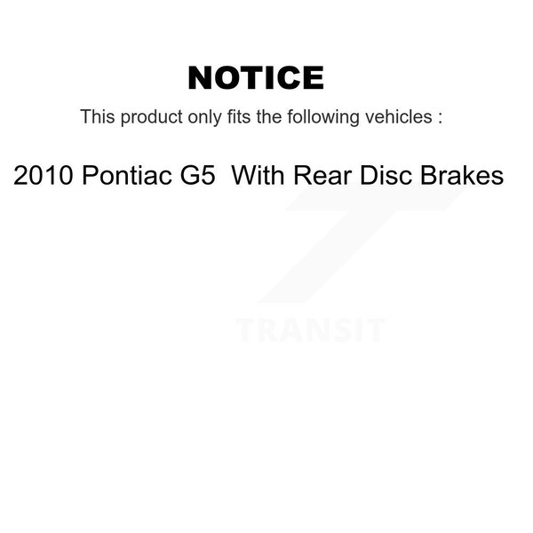 Front Disc Brake Rotors And Ceramic Pads Kit For 2010 Pontiac G5 With Rear Brakes